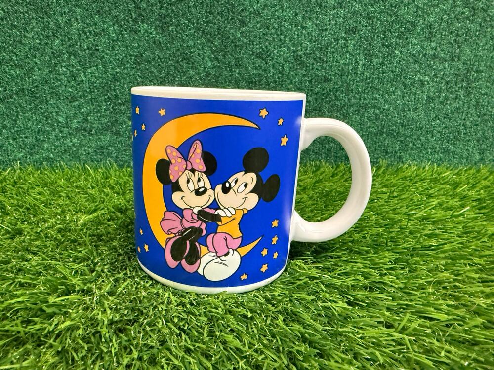 Vtg Applause Disney Mickey & Minnie Mouse On Moon Coffee Mug #5774 Starry Night